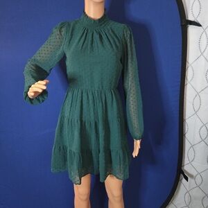Elegant Green Chiffon Dress